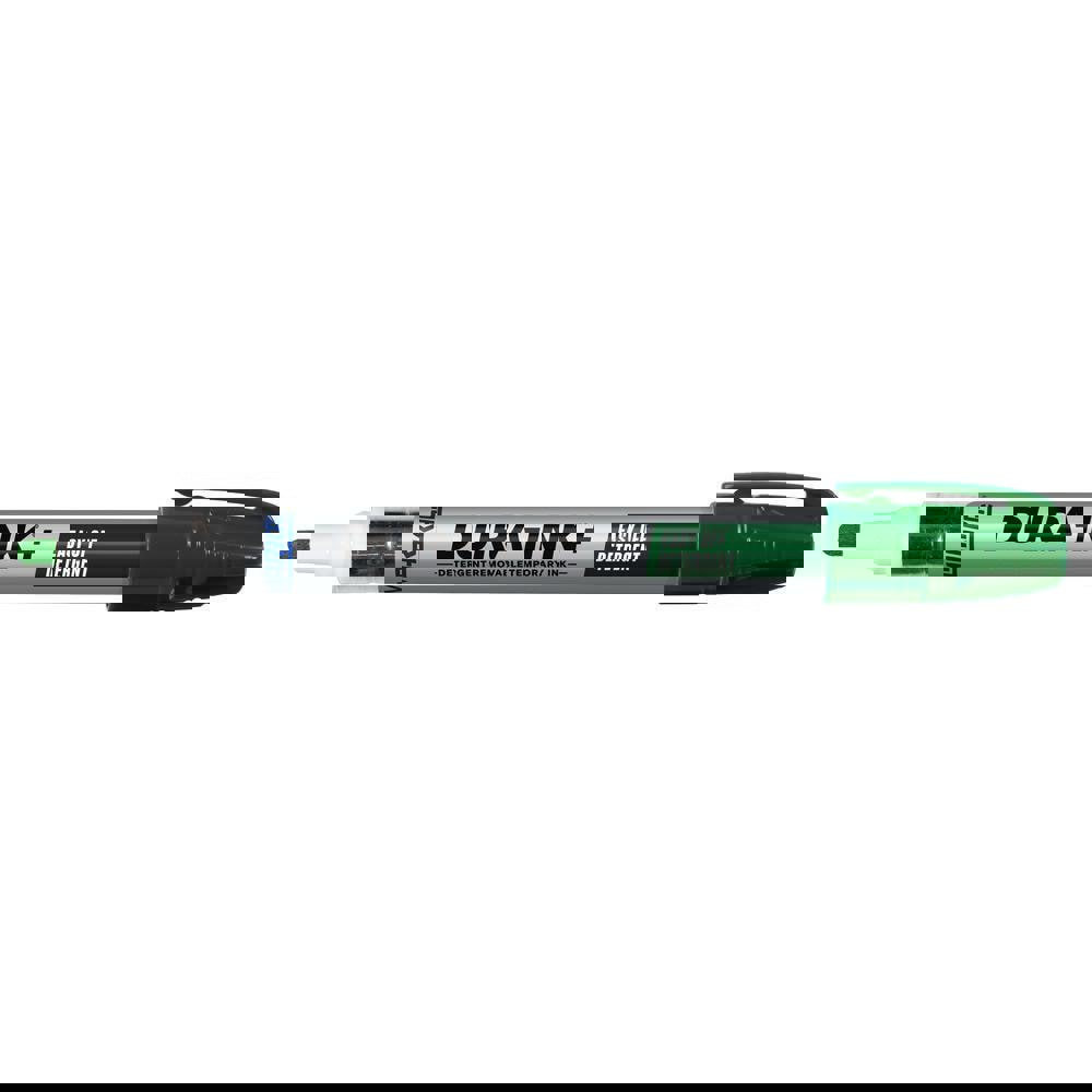 Removable temporary ink markers that are specially formulated with industrial ink that is easily removed with detergent.